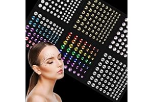 QUOHE Brillantini Make Up, 459 Gemme Strass Autoadesivi Tatuaggi Temporanei Cristalli Adesivi Glitter per Viso Corpo Occhi Unghie, Colorati Trucco Adesivo per Halloween Natale Festival Decorazioni Nail Art