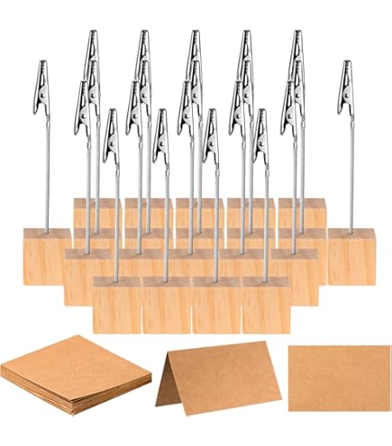 10Pcs Memo Clip Holder Wood Photo Holder Desktop Ornaments Postcard Clip I.1228976683