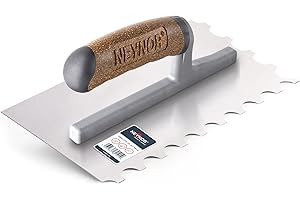 NEYNOR® llana dentada inoxidable TD - Pro llana dentada acero inoxidable - llana dentada para colocación de baldosas - Espátula dentada - Made in EU - Dentado U-8