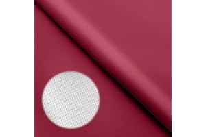 LOMUG Tissu en cuir synthétique texturé au mètre - Bordeaux - 200 x 140 cm - Vendu au mètre - Imperméable - Couture - Pour réparation de voiture, canapé, bricolage