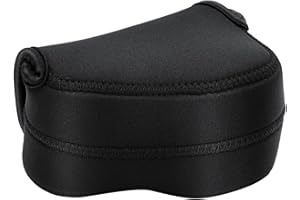 JJC Mirrorless Camera Case Ultra-Light Pouch Bag for Sony ZV-E10 A6400 A6500 A6300 A6000 A5100 A5000 Panasonic DMC-LX100 with a Lens up to 4.7x2.9x3.4(Black)