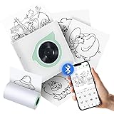 Bisofice Mini Stampante Per Smartphone, Stampante Fotografica Portatile, Mini Stampante Termica Bluetooth Senza Inchiostro Co