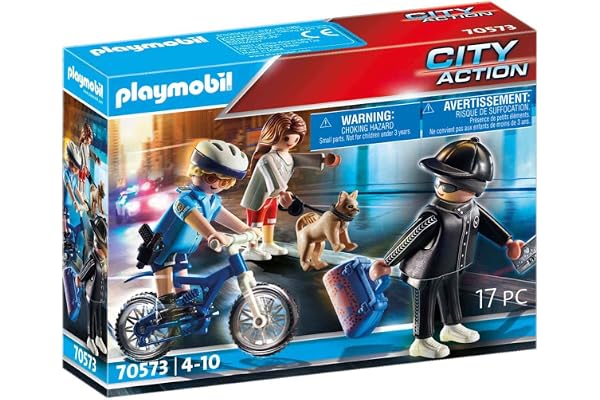Playmobil 70573 Police Policière et Voleur- City Action- Les policiers- Police policière