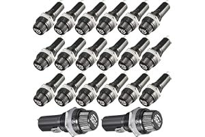 GUUZI Skruvlock Panelmonterad Säkringshållare AC 125V/15A 250V/10A Svart med 5 × 20mm Glassäkringshållare (20 set)