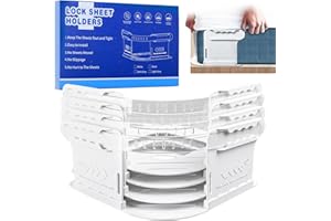VEXNOOK 4 Pack Bed Sheet Holders with Lock Strips –Bed Sheet Lock, Durable Design to Keep Sheets in Place, Compatible with Most of Mattress Sizes(12cm or More) for a Comfortable Sleep (Non-adjustable)