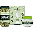 Zindagi Stevia Dry Leaves 35Gm - Stevia Natural Powder 50Gm - FosStevia Stevia Liquid 10 ml - Natural Sugar Free - Zero Calorie Sweetener (Stevia Combo Pack)