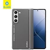 Blueo Samsung Fold 5 Gri Premium Leather Deri Anti-Drop Folding Telefon Kılıfı