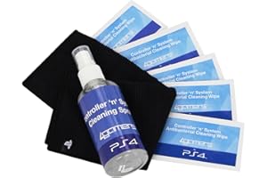 4GAMERS Playstation 4 Officially Licensed Controller 'N' System Cleaning Kit also for PS4, PS3, Xbox One, Xbox 360, Nintendo Wii U