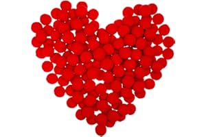 SUMIND 100 Stücke Pom Poms Weihnachten Fluffy Bälle für Dekorationen Kunsthandwerk DIY, Rot (2.5 cm)