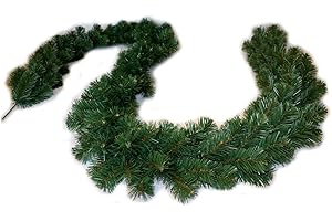 FKL DESIGN HOME DECO 3m Weihnachtsgirlande Extra Dicke Tannengirlande Weihnachtsdeko Grüne 280 Tannenzweige - Spitzen - Tannen Girlande als Weihanachtskranz - Weihnachten, weihnachtsdeko aussen, innen, amerikanisch