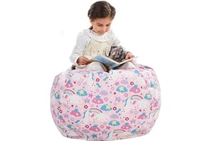 Nobildonna Bean Bag Chair Cover Only for Kids Boys Girls Teens Toddler. Big Beanbag without Filling Storage Stuffed Animal Sofa Sack for Organizing Soft Doll Toy