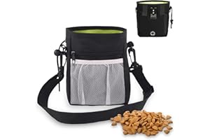 MIMZEMAMZ Sac Friandise pour Chien, Pochette Friandise Chien Compact,Fonctionnel et étanche avec Crochet,Distributeur Sacs à Déjections avec Ceinture Réglable pour Récompense Rapide,Walking & Training