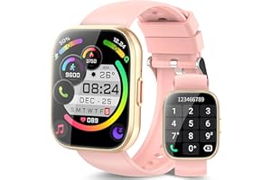 AYCY Smartwatch Uomo Donna con Effettua/Risposta Chiamate, 1,85'' Orologio Smartwatch, 112 Modalità Sportive Smart Watch con Contapassi/Cardiofrequenzimetro, IP68 Fitness Tracker per Android iOS, Rosa