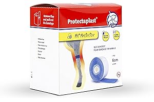 Protectaplast Benda autoadesiva Blu per Animali Domestici (6 cm x 4,5 m) - Bendaggio coesivo Senza Lattice e Colla per Cani, Gatti, Cavalli - Benda per ferite e articolazioni di Cani e Gatti