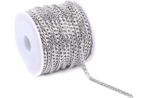 ALEXCRAFT 10 Meter Edelstahl Gliederkette Schmuck Ketten Selber Mache Verdreht Kabel Link Kette Basteln Zubehör Halskette Ketten für Schmuckherstellung