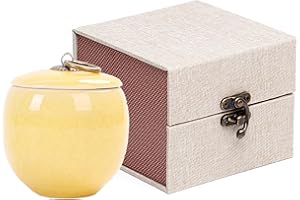 VENCEDE Handicrafted Ceramics Mini Pet Urn, Memorial Ashes Keepsake, Sealed Ceramic (Sunny Yellow)