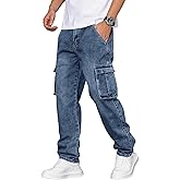 URBAN POCKETS Jeans for Men || Men's Jeans Denim (Blue-Cargo-Jeans-U23-24)