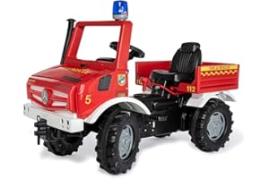 Rolly Toys 038220 rollyUnimog Feuerwehr Edition 2020 (Kinderunimog, Tretfahrzeug) - inkl. RollyFlashlight, Sitz verstellbar, Flüsterlaufreifen