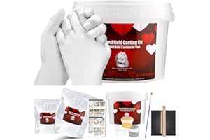 VIPNAJI Kit de Moulage Main Couple Empreinte 3D Adultes Famille Pieds et Mains - Idee pour Femme et Homme Alginate - Cadeau Amoureux avec Plâtre pour Moulages - Sculpture d'art Décoratif