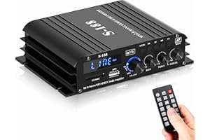 OKANEMOQI 2.1-Kanal Verstärker, Mini hifi Stereo Verstärker, 800W Bluetooth 5.0 für Heimlautsprecher 40W x 2+50W Passiver Subwoofer mit USB TF Steckplatz MP3 Player LCD-Display mit Fernbedienung