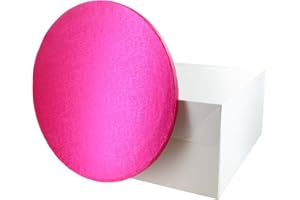 Culpitt Set di tagliere e scatola color ciliegia, 30,5 cm, scatola bianca per torta e tamburo, scatola e vassoio per torte, combinazione di trasporto per torte, rosa