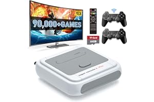 Kinhank Retro Games Console 64GB, Super X Pro Built in 90,000+ Classic Video Games, EmuELEC 3.9 Game/Android 7.1 System 1, 4K HD Output, with 2 Wireless Controllers, (1UK-XPRO-64-FBA)