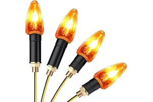 PROZOR 4PCS Intermitentes Moto Universal Homologadas ECE R50 Luces de Señal de Giro Impermeable IP65 Bombilla de Alta Potencia10W Indicador de Señal de Giro Ámbar para M10 Motocicleta Moto 12V