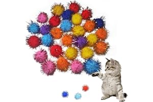Benixmidart 30Pcs Cat Ball Toy, 3CM/ 1.18 Inches Bouncy Cat Balls with Random Color, Soft Cat Toys Interactive for Indoor Cats to Reduce Anxiety,Have Fun and Keep Fit (B)