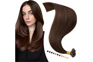 Elailite Extension Cheratina 1 Grammo Capelli Veri 50 Ciocche 50g - 100% Remy Human Hair Extensions Keratin Capelli Indiani (40cm #4 Marrone Cioccolato)