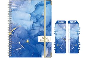 AUSYIWI A5 planner 2024 program tygodniowy 22 x 16 cm, kalendarz 2024.1-2024.12 (niebieski)