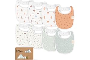 KEABABIES 8-Pack Bio Lätzchen Baby für Jungen, Mädchen - Weiche Baumwolle zum Sabbern und Zahnen Sabberlätzchen, Saugfähig, Leicht Zu Reinigen und Anzulegen Baby Bibs für Kleinkind, 0-24 Monate (Wilderness)