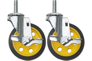 Rock-N-Roller Caster with Brake 4" x 1" 2-Pack for R2 & R6 Multi-Carts (RCSTR4X1)