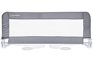 Dreambaby Prague Toddler Bed Guard - Foldable & Portable Safety Rail - Suitable for Flat Bed Bases Up to King Size Mattress - Measures 110cm Wide x 45.5cm Tall
