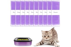 TIOODRE Lot De 10 Sacs De Recharge Pour Litière Pour Chat- Recharges Anti Sac Poubelle Litiere Chat, Recharge Pour Chat De 6,5 M Compatible Avec Votre Cartouche De Recharge Litter Genie/Locker, Violet