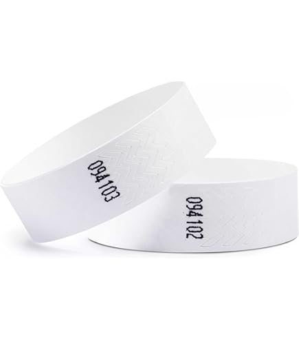 EUROPABAND Tyvek - Set Di 100 Braccialetti Resistenti E Impermeabili, Senza Marcatura, Per Identificare Eventi E Serate, 19 X 250 Mm, Con Chiusura Adesiva, Colore: Bianco