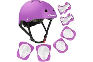 KAMUGO Enfants Casque de vélo pour Les âges 2-8 garçons avec Filles équipement de Protection de Sport Genou coude Poignets pour Skateboard vélo Scooter Patins Ligne
