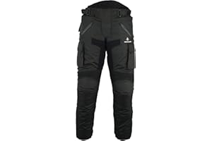 NORTH SKIN Protective Waterproof Motorcycle Armour Thermal Motorbike Cordura Biker Black Trousers Pants with CE Amoured for Mens Womens