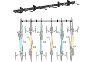 monTEK Bike Storage Rack, 78 Inch Extended Bike Rack, 6 Bike Hooks Space Saving Racks for Garage, Adjustable Bike Hangers, Bike Wall Mount for Mountain/Road Bikes, Holds up to 150kg
