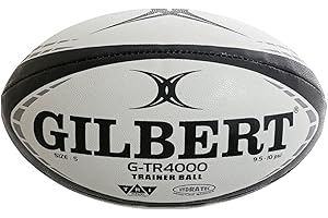 Gilbert G-TR4000 Trainer Rugby Ball (Black, Size 4)