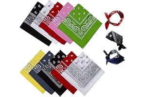 WUWYOUWL 10PCS Unisex Headwear Bandana, 55x55CM Multifunction Colored Cycling Headband Neckerchief for Hip-Hop Sporting
