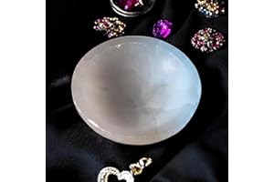 Pro Home Selenite Bowl Crystal Charging White Bowl Alter Cleansing Meditation Spiritual Energy Healing Round Dish Crystal Holder Tray for Gift (10cm)