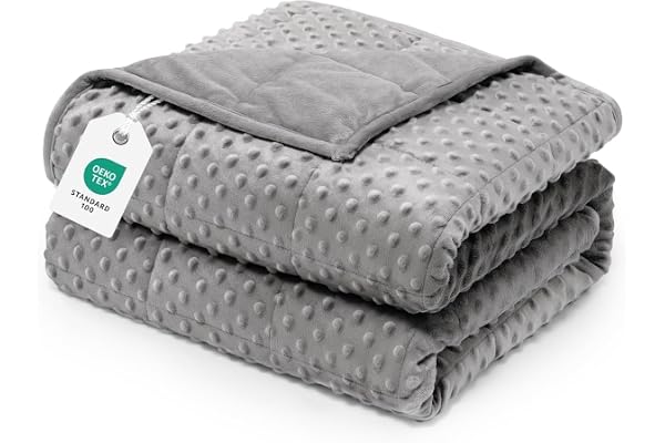 Sivio Minky Dot viktad filt för vuxna Queen Size 7 kg, mjuk tung filt för stress och sömn, andningsbar 4 årstider med glaspärlor, grå 150 x 200 cm