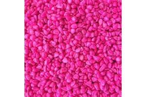 Yusee Fish Tank Aquarium Gravel Substrate Coloured, Mixed and Natural Aquatic Decorative Small Stones Pebbles Ideal for Plants (2KG, Pink)