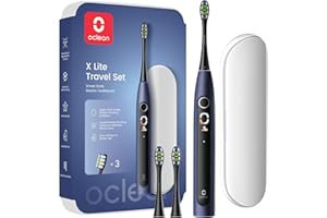 Oclean X Lite Cepillo de dientes eléctrico, Cepillo electrico inteligente, 5 Modos, 72000 Movimientos por minuto, Cepillado suplementario, 40 Días duración, Recordatorio de batería baja, IPX7, Azul