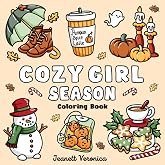 Cozy Girl Season: Bold and Easy Coloring Book for Adults & Teens, Featuring Fall, Halloween, and Christmas Designs | Simple,