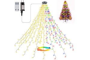 Zorela Guirlande Lumineuse Sapin de Noel, 400 LED 2m x 16 fils Lumiere Sapin de Noel, 11 Modes Guirlande Sapin Lumineuse avec Télécommande pour Sapins de Noël de 1,8 m à 2,4 m - Multicolore