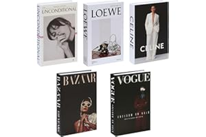 MARJORAMY 5 Stück Deko Bücher Set, Faltbare Dekobücher für Heimdekor, Buchattrappen Display, Gefälschte Bücher für Couchtisch, Bücherregal, Büro, Wohnkultur – Dekorative Bücher ohne Seiten, Mode Deko (B)