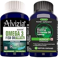 Aleneve Complete Omega Support Pack - ALENFISH Alvizia's Omega 3 Fish Oil 1000 mg EPA 330 DHA 220+ Aleneve Alvizia's…