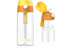 Jarlson® - Gourde Enfant EMI - bouteille enfant 500 ml - Gourdes sans BPA - avec de la paille - pour l'école, les sports et la maternelle