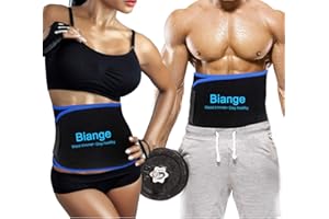 Biange Waist Trimmer for Women & Men Sweat Waist Trainer Slimming Belt, Stomach Wraps for Weight Loss, Neoprene Ab Belt Low Back and Lumbar Support - Mesh Bag Included
